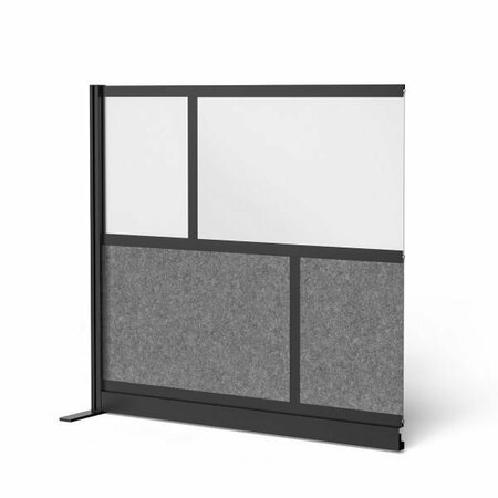 LUXOR Modular Wall Room Divider System, 53in. x 48in. Starter Wall, Black Frame, Whiteboard MW-5348-XWCGB